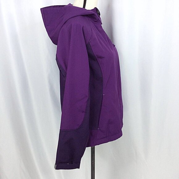 Free Tech Jacket Womens Size Medium 8/10 Purple Hooded Full Zip Fleece Lined - Picture 2 of 11